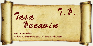 Tasa Mećavin vizit kartica